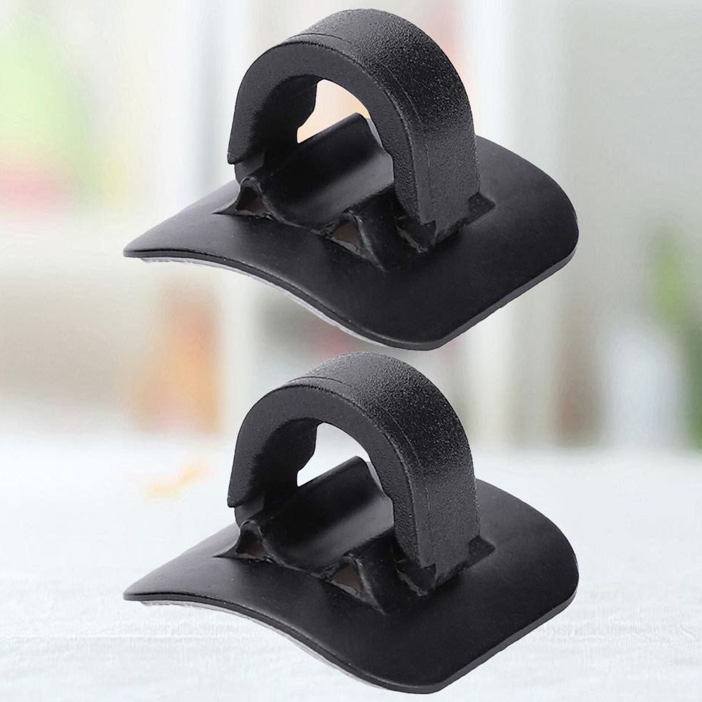 Cycling Gear Holder - 2Pcs Bike Cable Clip Black Aluminum