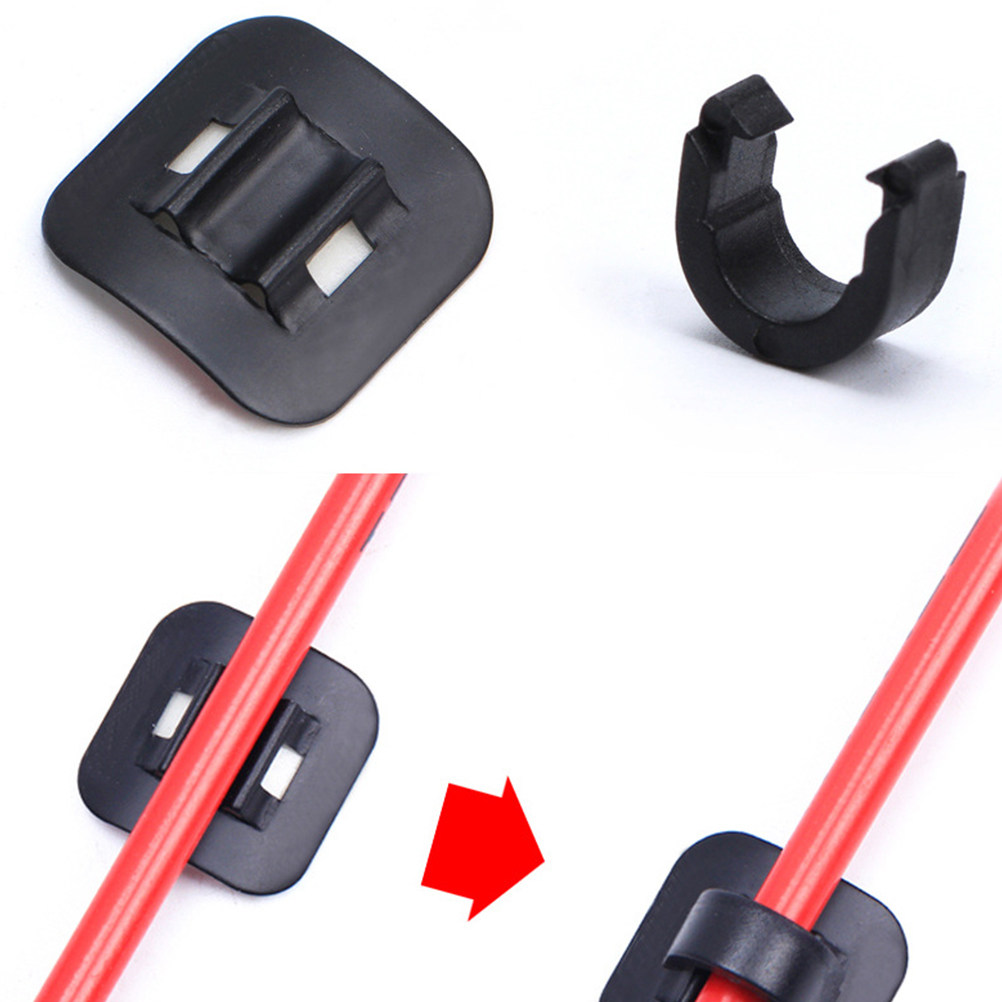 2Pcs Bike Cable Clip Black Alu - Cycling Gear Holder 评论和价格